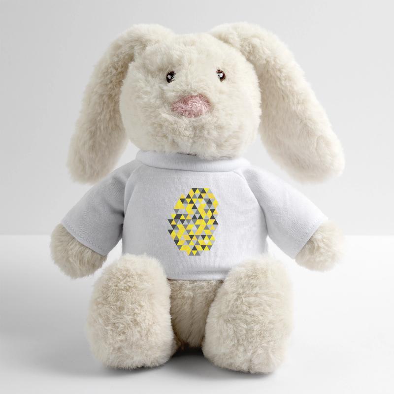 Geometric triangle pattern Sunny Yellow MiniFeet® RecycelHase® Bunny Cream