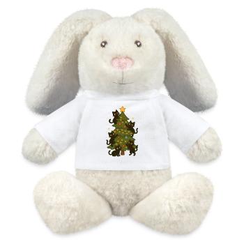 Décoration de sapin de Noël de chats Design amusant - Lapin en peluche recyclé MiniFeet® Crème - blanc - Devant