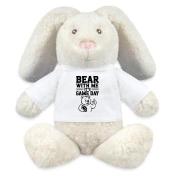 Soyez patients, c’est le jour du match - Lapin en peluche recyclé MiniFeet® Crème - blanc - Devant
