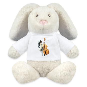 Maître du violoncelle dans le style moderne - Lapin en peluche recyclé MiniFeet® Crème - blanc - Devant