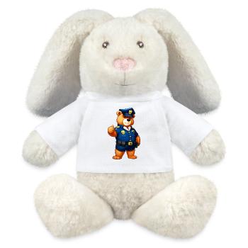 Police des Ours - Lapin en peluche recyclé MiniFeet® Crème - blanc - Devant