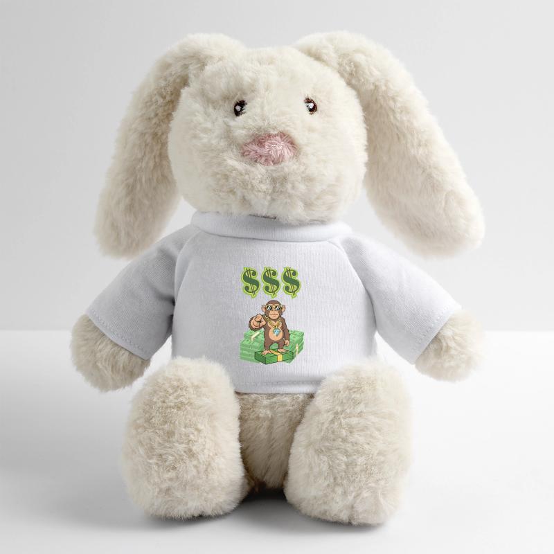 Singe riche Lapin en peluche recyclé MiniFeet® Crème