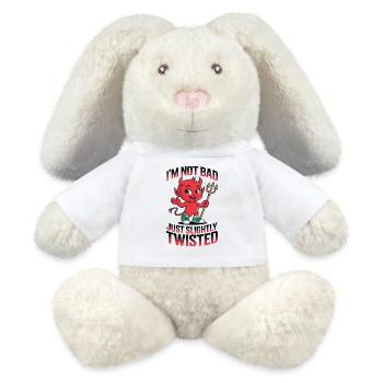 Je ne suis pas mauvais, juste un peu tordu - Lapin en peluche recyclé MiniFeet® Crème - blanc - Devant