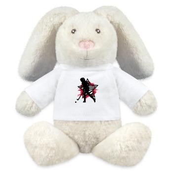 Hockey fille - Lapin en peluche recyclé MiniFeet® Crème - blanc - Devant