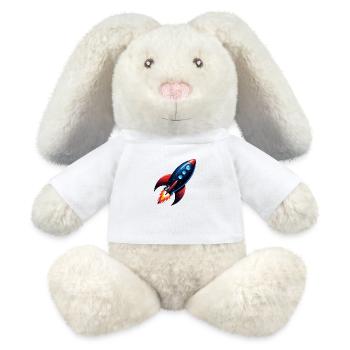Démarreur de lancement de fusée - Lapin en peluche recyclé MiniFeet® Crème - blanc - Devant