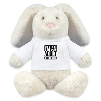 I'm an Adult Technically technisch Erwachsen Witz - MiniFeet® RecycelHase® Creme - Weiß - Vorne