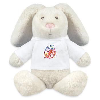 Tier Tierarten Kunst Wald Flora - MiniFeet® RecycelHase® Creme - Weiß - Vorne