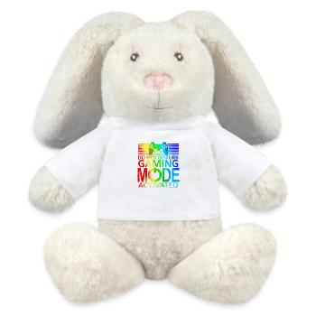 Gamer Game Play Online Computer Gaming Arcade Neon - MiniFeet® RecycelHase® Bunny Cream - white - Front