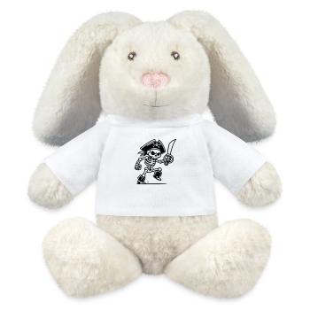 Pirate Skeleton with Saber - MiniFeet® RecycelHase® Bunny Cream - white - Front