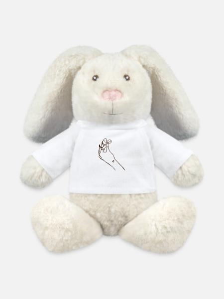 Hand mit Blüte - MiniFeet® RecycelHase® Creme - Weiß