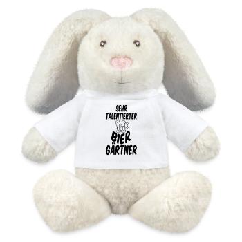 Biergarten Spruch Bier Alkohol Freunde Geschenk - MiniFeet® RecycelHase® Creme - Weiß - Vorne