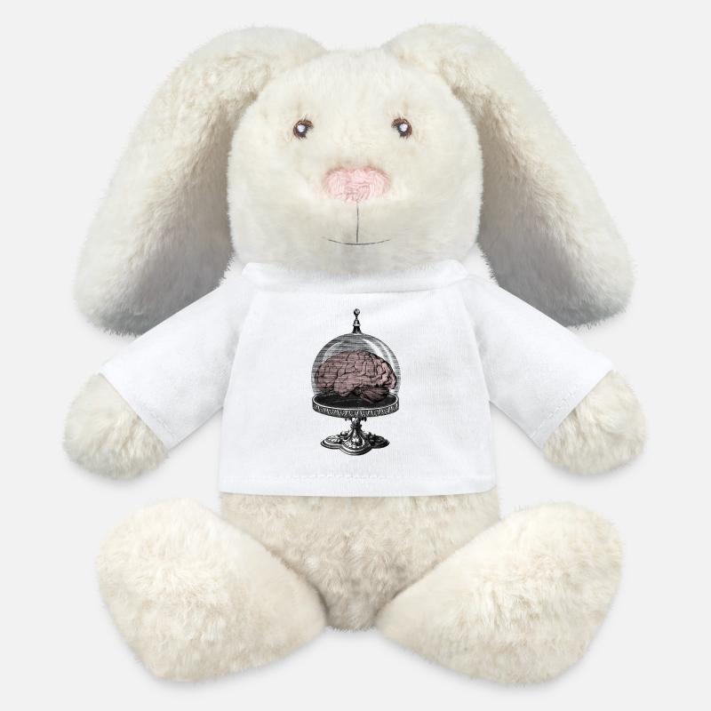 Monster Brain Horror SciFi Design - MiniFeet® RecycelHase® Bunny Cream - white