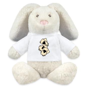 Mélange de cartes As de Coeur - Lapin en peluche recyclé MiniFeet® Crème - blanc - Devant