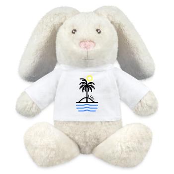Palmen Insel - MiniFeet® RecycelHase® Creme - Weiß - Vorne