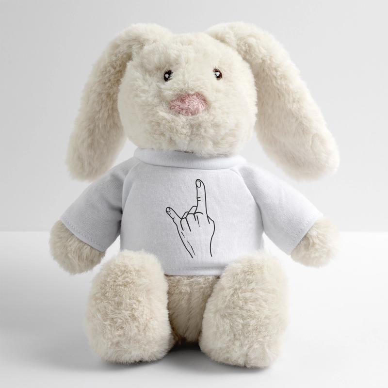 Main de roche Lapin en peluche recyclé MiniFeet® Crème