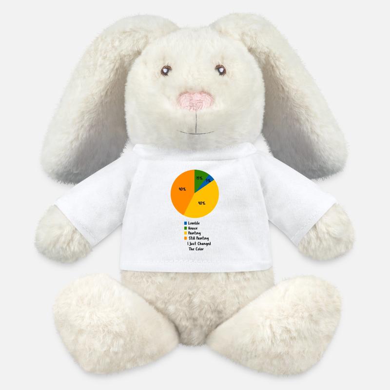 Funny Painter Pie Chart Decorator Humor - MiniFeet® RecycelHase® Bunny Cream - white