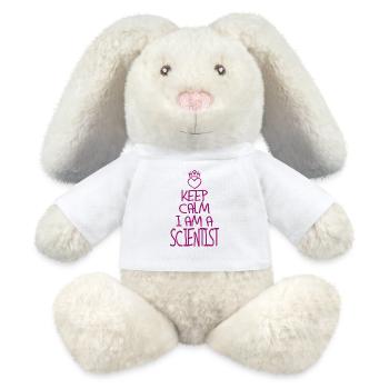 Keep Calm Scientist - MiniFeet® RecycelHase® Bunny Cream - white - Front