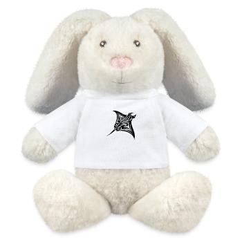 Tribal Manta Ray Style Diver Fan Tattoo - MiniFeet® RecycelHase® Bunny Cream - white - Front