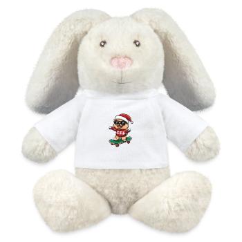 Pomeranian Dog Christmas Skateboard Pomeranian - MiniFeet® RecycelHase® Bunny Cream - white - Front