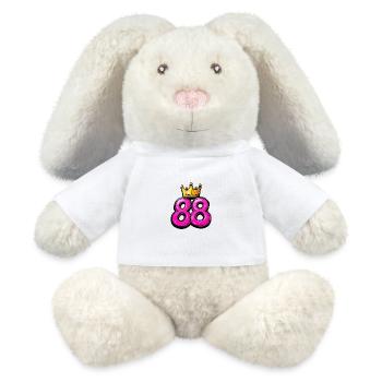 88 Zahl Krone - MiniFeet® RecycelHase® Creme - Weiß - Vorne