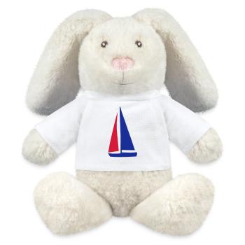 sailboat - MiniFeet® RecycelHase® Bunny Cream - white - Front