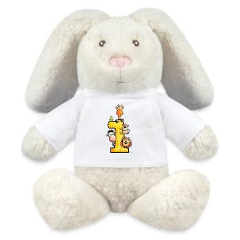 Erster Geburtstag - MiniFeet® RecycelHase® Creme - Weiß - Vorne