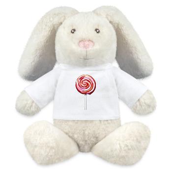 Lutscher / Lolli Pop / Süßigkeit / schlecken / süß - MiniFeet® RecycelHase® Creme - Weiß - Vorne