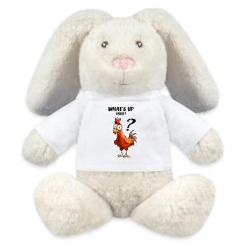 Cheeky Chicken Query: Humorous Farmyard Friend - MiniFeet® RecycelHase® Bunny Cream - white - Front