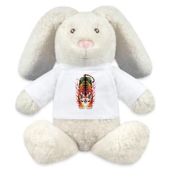 Blazing Tiger Flame Splash - MiniFeet® RecycelHase® Bunny Cream - white - Front