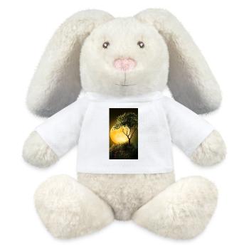 Paysage avec lune - Lapin en peluche recyclé MiniFeet® Crème - blanc - Devant