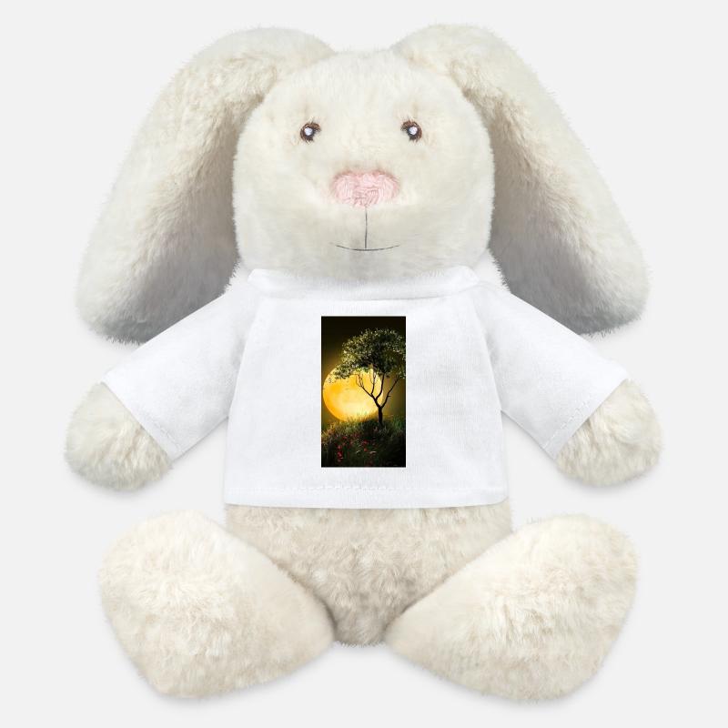 Landscape with Moon - MiniFeet® RecycelHase® Bunny Cream - white