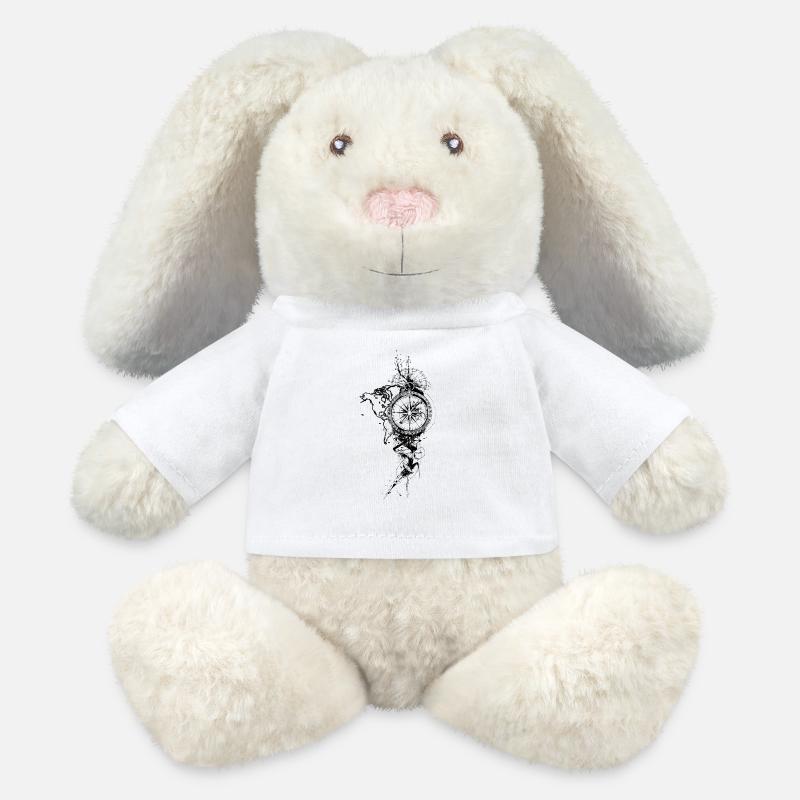 Compass Black Map - MiniFeet® RecycelHase® Bunny Cream - white