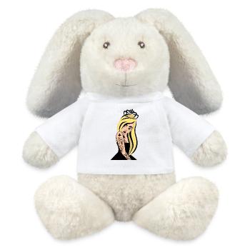 Dame de Trefle Punk - Lapin en peluche recyclé MiniFeet® Crème - blanc - Devant