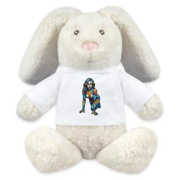 Colorful Glass-Cubist Woman - MiniFeet® RecycelHase® Bunny Cream - white - Front