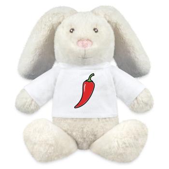 Chili Pepper Hot Comic - MiniFeet® RecycelHase® Bunny Cream - white - Front