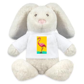 Flamingo - MiniFeet® RecycelHase® Creme - Weiß - Vorne