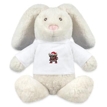 Noël du bison Noël - Lapin en peluche recyclé MiniFeet® Crème - blanc - Devant