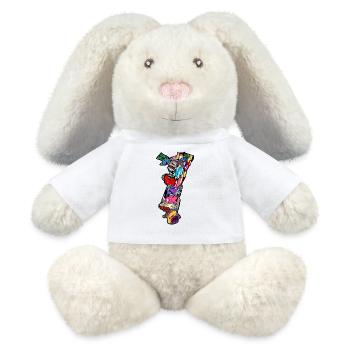 Pop-Art-Region Elsass - MiniFeet® RecycelHase® Creme - Weiß - Vorne