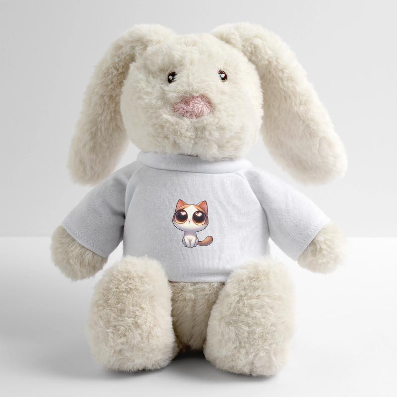 Chat timide mignon en mode mendicité Lapin en peluche recyclé MiniFeet® Crème