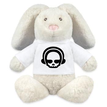 Casque crâne 1Clr - Lapin en peluche recyclé MiniFeet® Crème - blanc - Devant
