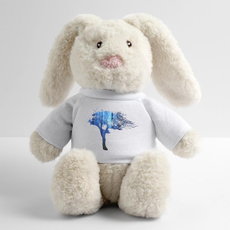 Fraktale & Regenbogen, Nerd Geschenk, Baum & bunt MiniFeet® RecycelHase® Creme