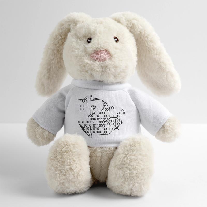 code binaire Lapin en peluche recyclé MiniFeet® Crème