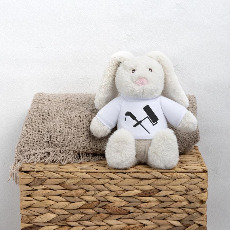 rouleau Lapin en peluche recyclé MiniFeet® Crème