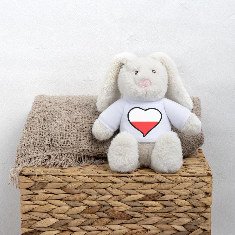 Drapeau Pologne Lapin en peluche recyclé MiniFeet® Crème