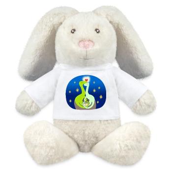 Compsognate in love - MiniFeet® RecycelHase® Bunny Cream - white - Front