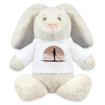 Sunset Paddleboard Silhouette - MiniFeet® RecycelHase® Creme - Weiß - Vorne