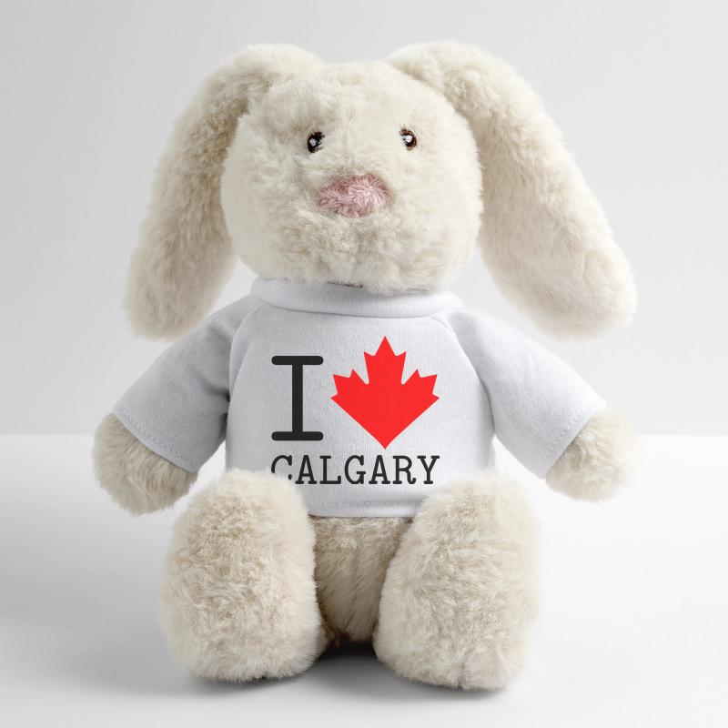Ich liebe Calgary, Alberta Kanada Maple Leaf MiniFeet® RecycelHase® Creme