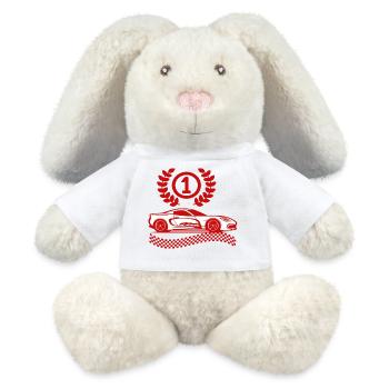 Race Car - MiniFeet® RecycelHase® Bunny Cream - white - Front