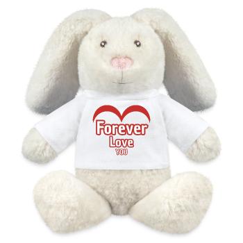 Amoureux de toi pour toujours - Lapin en peluche recyclé MiniFeet® Crème - blanc - Devant
