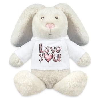 Love you - MiniFeet® RecycelHase® Bunny Cream - white - Front